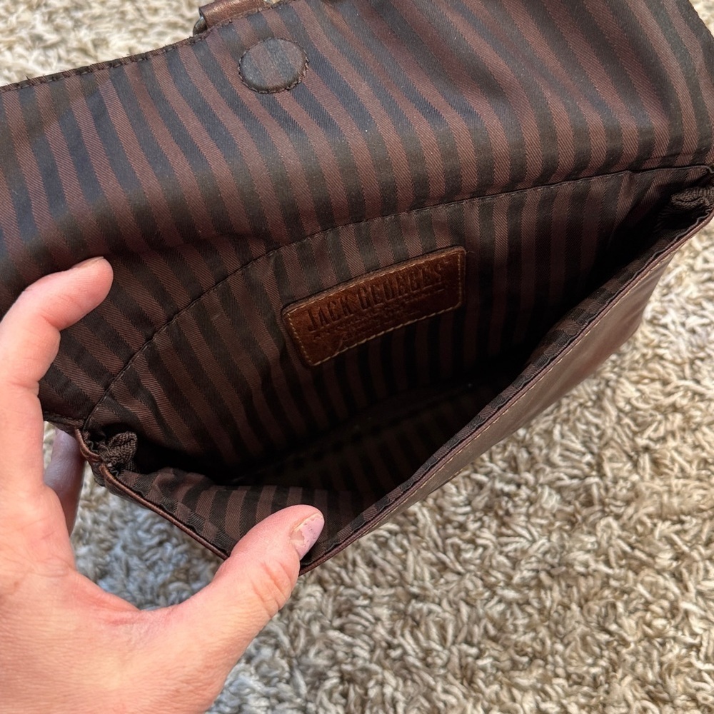 Jack Georges Leather Brown Crossbody Purse with RFID Protection - Picture 11 of 13